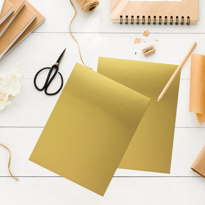24 Sheets Gold Metallic Cardstock Paper 8.5 X 11", 92lb/250gsm Thick Paper Gold Foil Cardstock Shiny Mirror Glitter Paper for Crafts Scrapbook Card Making Invitations Party Decoration