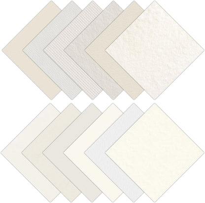 24 Sheets White Watercolor Texture Scrapbook Paper Pad, 6x6 inch Heavyweight 160GSM Single-Sided Paper, Smooth Matte Artisan Paper for Card Making, Journaling, Photo Album, DIY Crafts