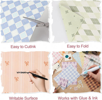 Scrapbook Paper Pad, 60 Sheets, 5.5 x 8.3 in, Double-Sided