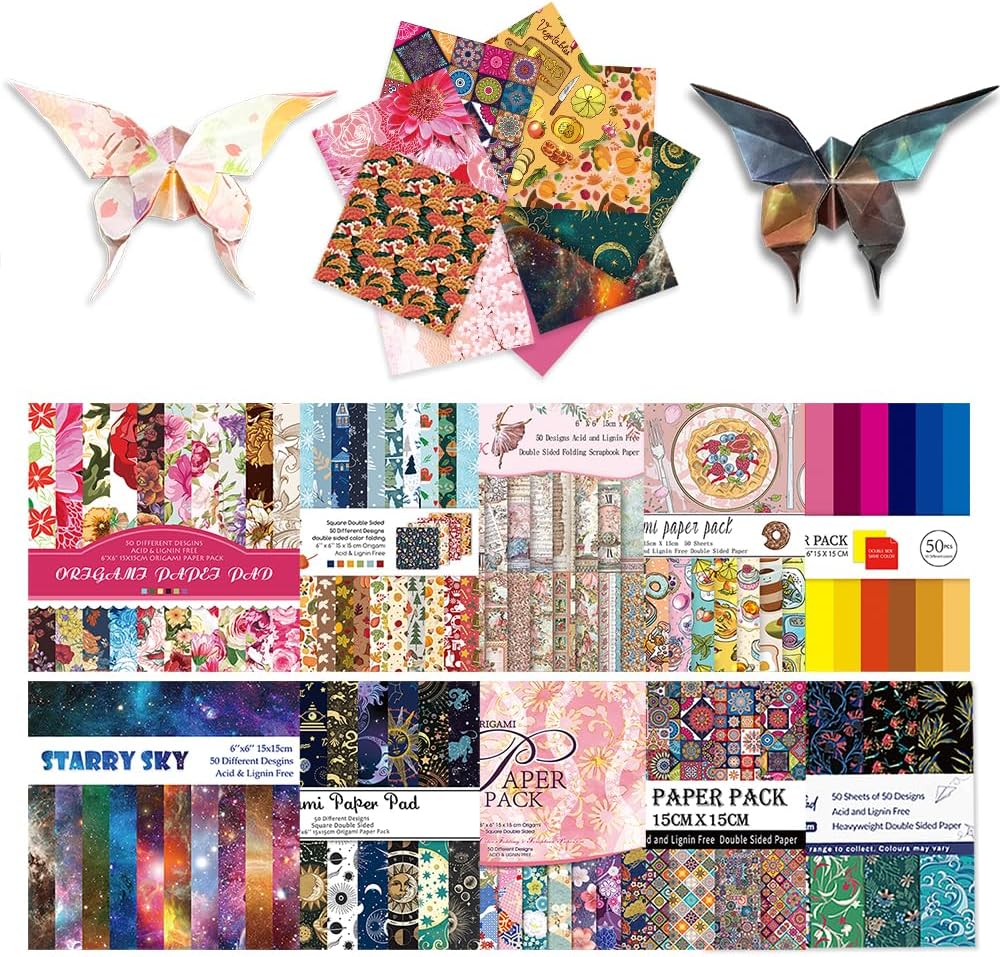 10 Different Packs Full Collection Origami Paper, 6-Inch Double Sided Color