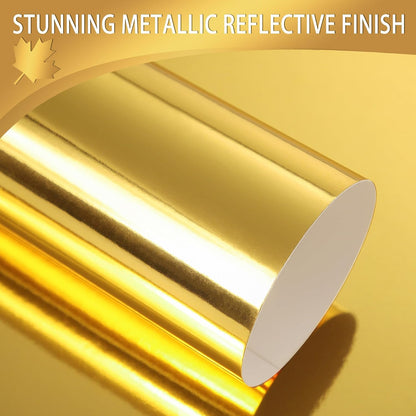25 Sheets Golden Mirror Cardstock 92Ib Metallic Reflective Paper 8.3×11.7in