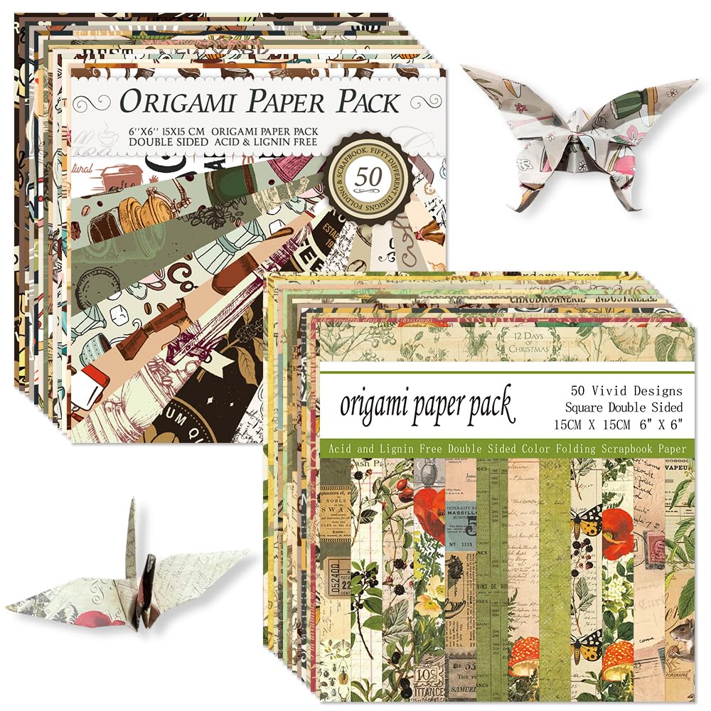 6x6" Origami Paper,50Sheets Double Sided Colored Paper,Square Craft Paper