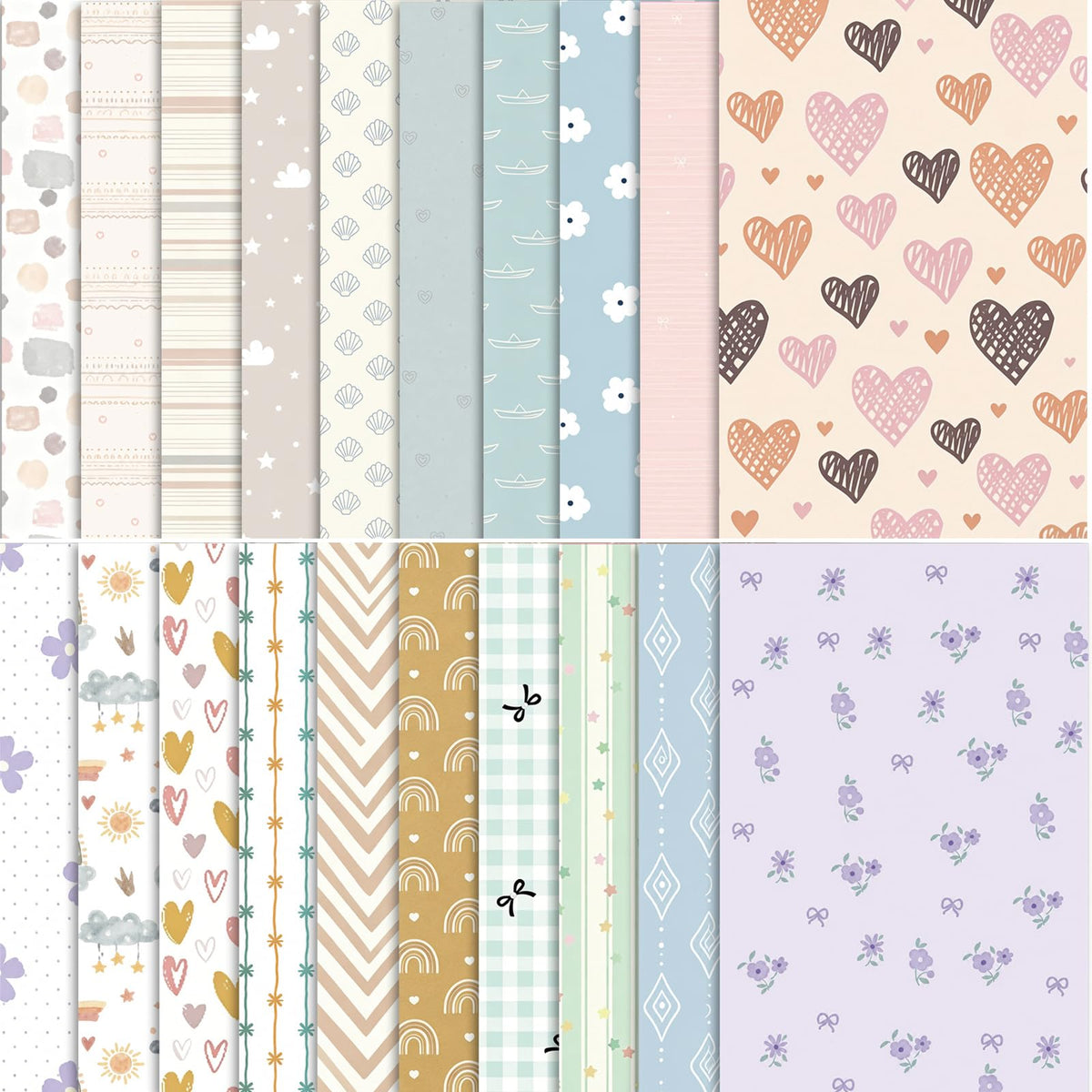 Scrapbook Paper Pad, 60 Sheets, 5.5 x 8.3 in, Double-Sided