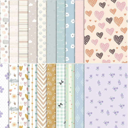 Scrapbook Paper Pad, 60 Sheets, 5.5 x 8.3 in, Double-Sided