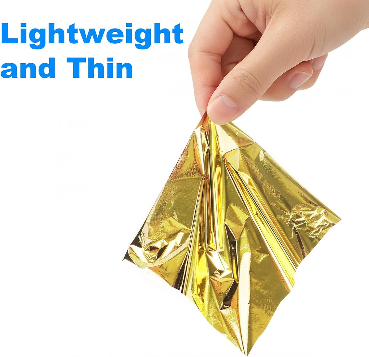 100 Pcs Gold Leaf Sheets, FSDIYU 3.15-Inch x 3.35-Inch Metallic Foil