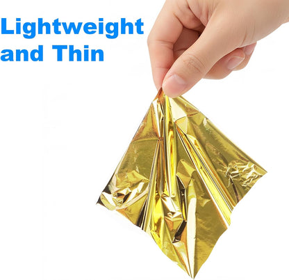 100 Pcs Gold Leaf Sheets, FSDIYU 3.15-Inch x 3.35-Inch Metallic Foil