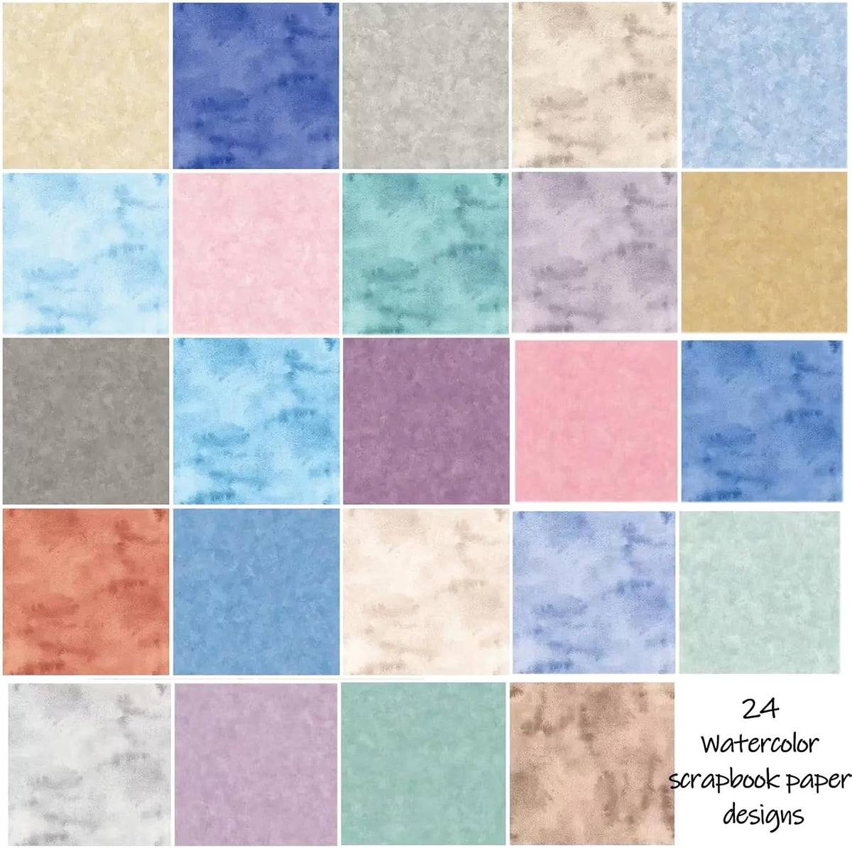 6"x6" Pastel Scrapbook Paper Pad- 24 Sheet 160GSM Single-Sided Paper