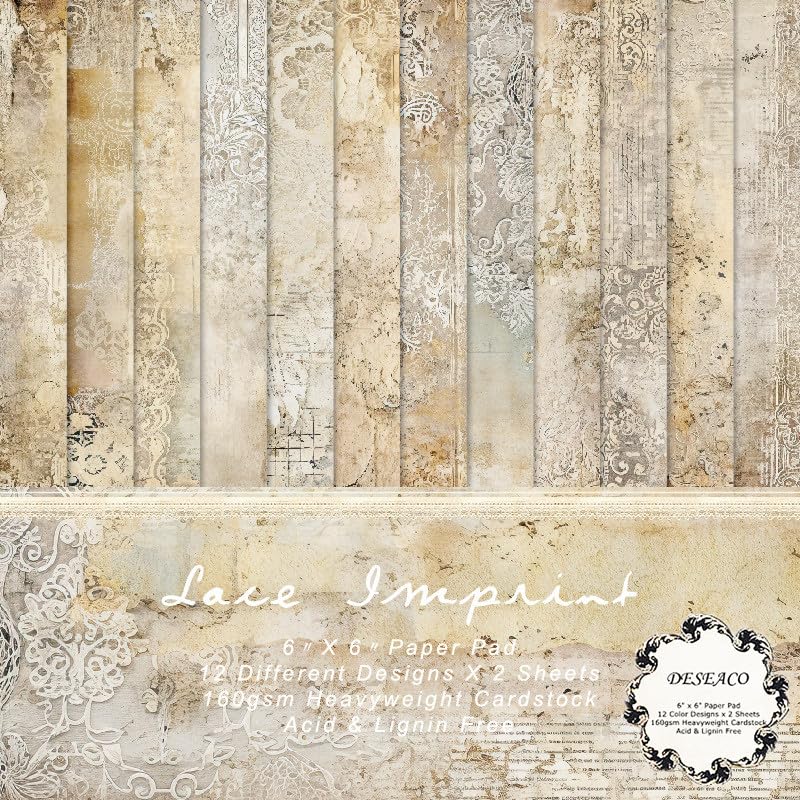 6x6 Brick Wall Texture Scrapbook Paper Pad | 24 Sheets (12 Designs) 160gsm Cardstock | Realistic Red, Whitewashed & Gray Brick Patterns for Dioramas, Dollhouses, Junk Journals & Crafts