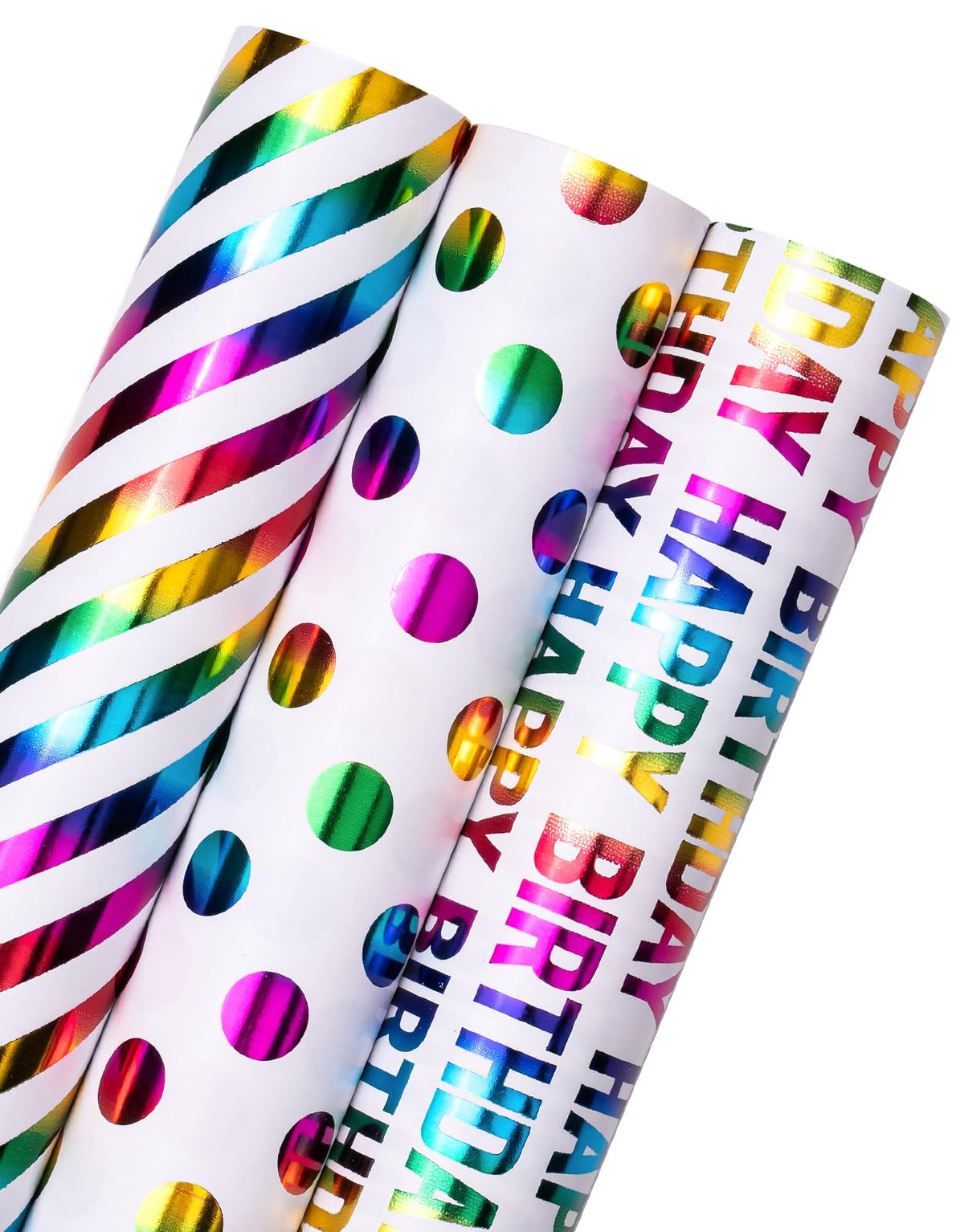 WRAPAHOLIC Gold Wrapping Paper Roll - Mini Roll - 3 Rolls - 17 Inch X 120 Inch Per Roll - Gold Foil Birthday Wrapping Paper for Wedding, Christmas, Party, Baby Shower