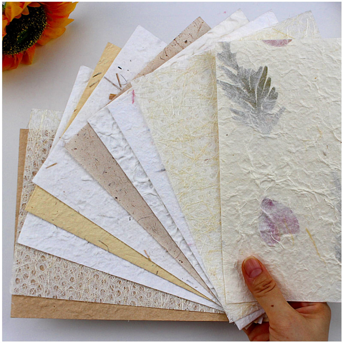 20 Sheets Scrapbook Paper A5 Size Textured Papers, White Mulberry Art Paper Craft Materials for DIY Card Making, Collage, Decoupage, Junk Journaling Supplies
