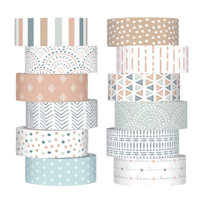 12 Rolls Floral Washi Tape Set,Earthy Tones,William Morris