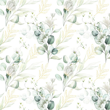 Green Vintage Floral Peel and Stick Wallpaper Boho Floral Contact Paper