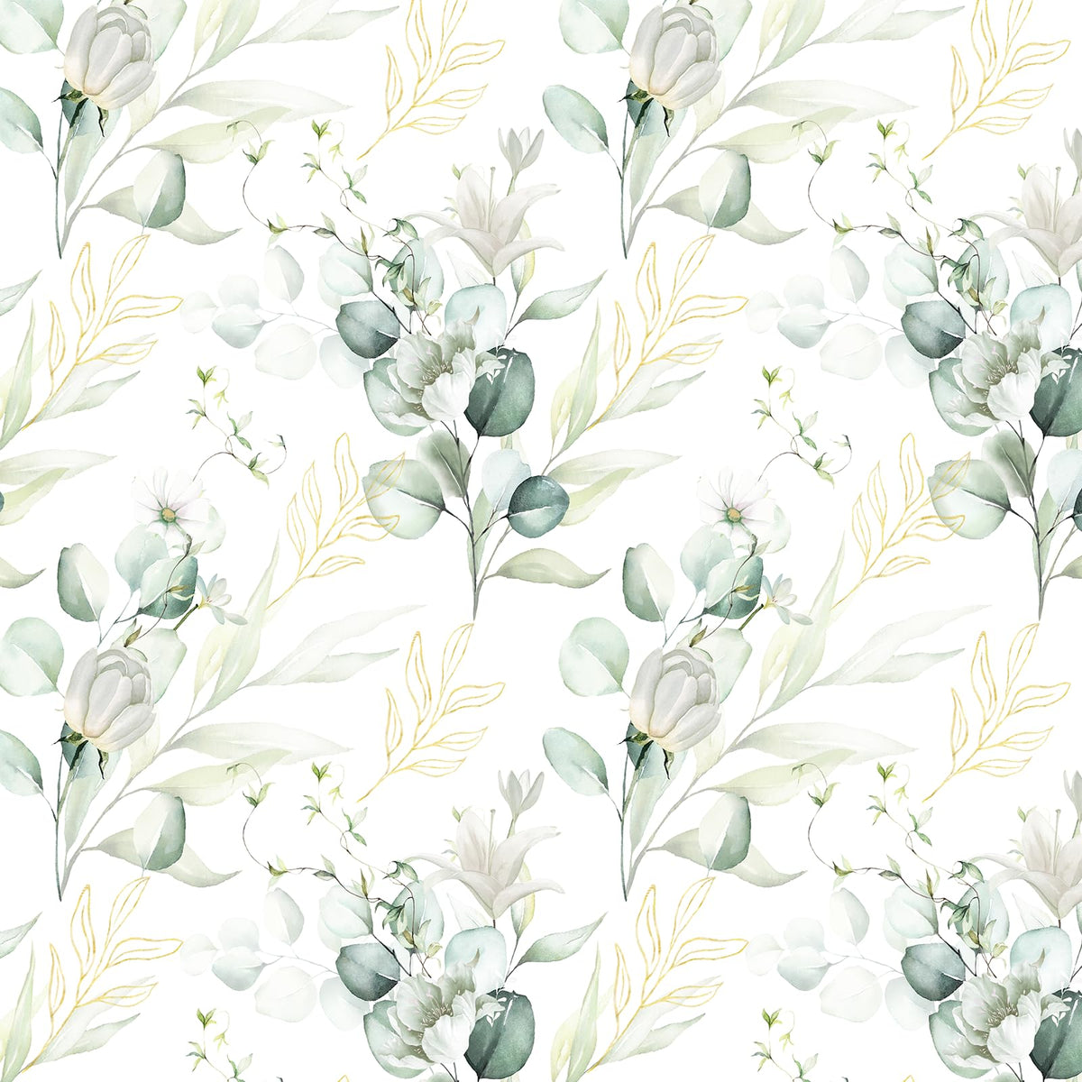 Green Vintage Floral Peel and Stick Wallpaper Boho Floral Contact Paper