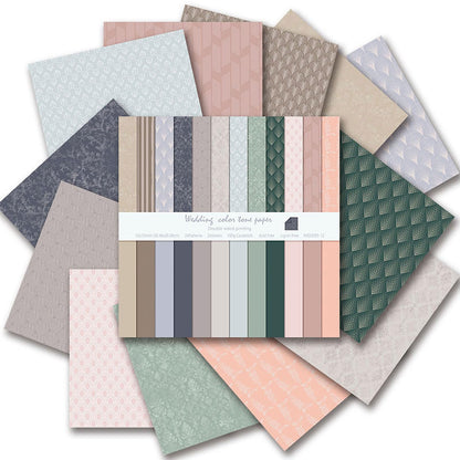 12"X12" Scrapbook Paper, 24 Sheets Double-Sided Pastel Boho Patterned Paper