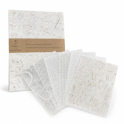 20 Sheets Scrapbook Paper A5 Size Textured Papers, White Mulberry Art Paper Craft Materials for DIY Card Making, Collage, Decoupage, Junk Journaling Supplies