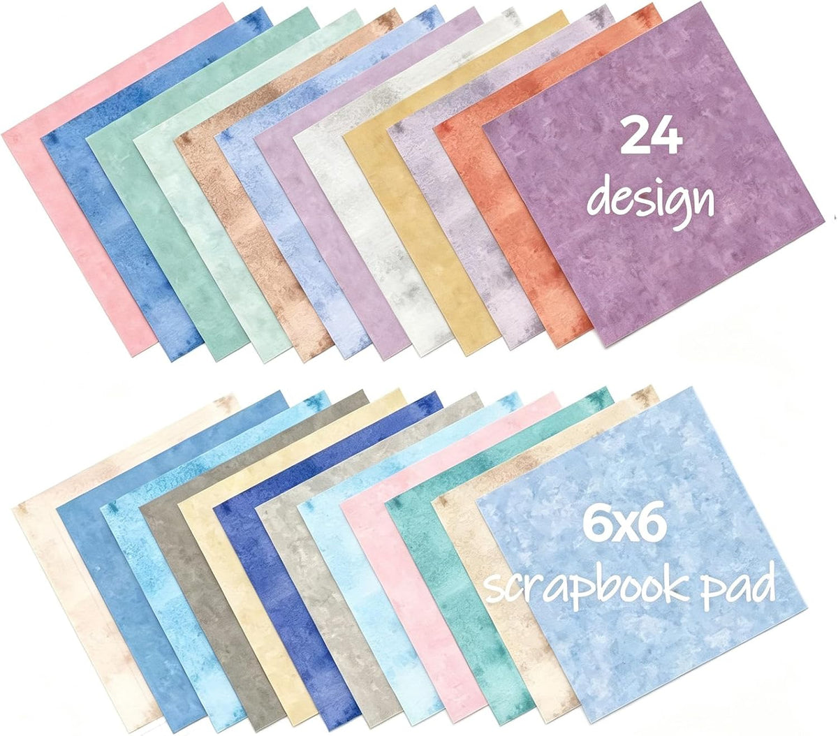 6"x6" Pastel Scrapbook Paper Pad- 24 Sheet 160GSM Single-Sided Paper