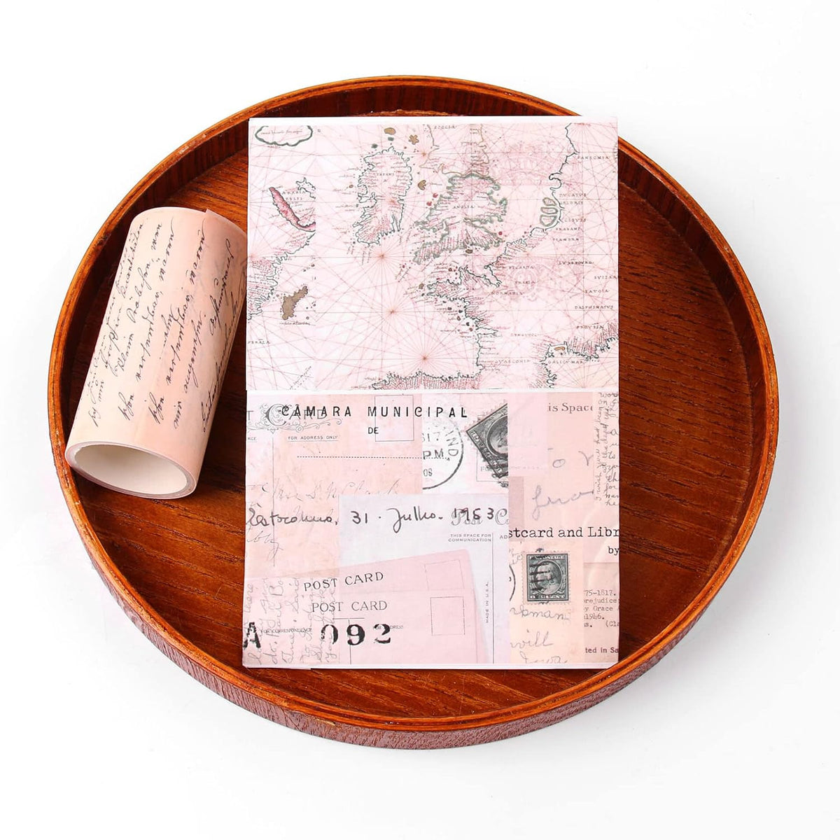 Dizdkizd Vintage Washi Tape Wide, Junk Journal Supplies, Map Newspaper Masking Tapes Stickers, Arts & Crafts Tape, Great for Vintage Journals, Gift Wrapping, 3 Inches × 4 Rolls