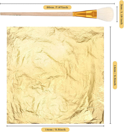 Cunhill 100 Pcs Gold Leaf Sheets for Art Foil Sheets,Gold