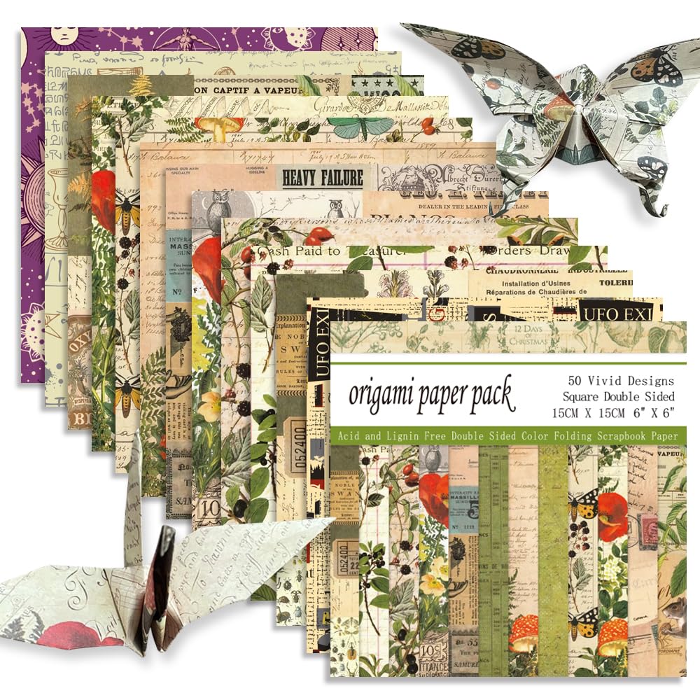 6x6" Origami Paper,50Sheets Double Sided Colored Paper,Square Craft Paper