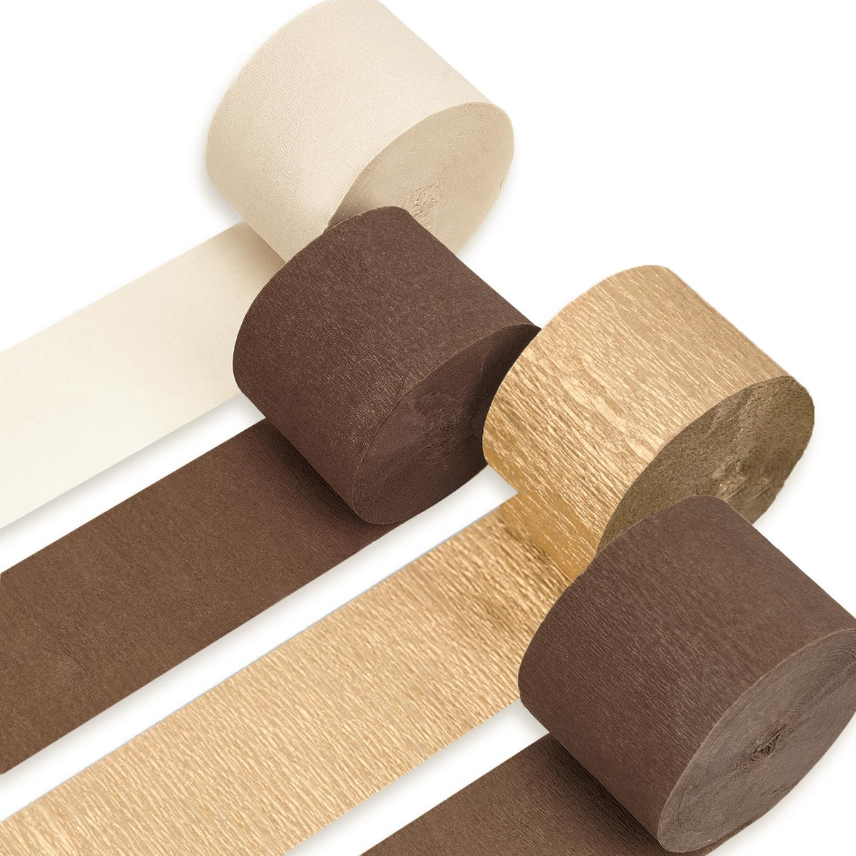 PartyWoo Gold Crepe Paper Streamers 4pcs 328 FT Gold Streamers