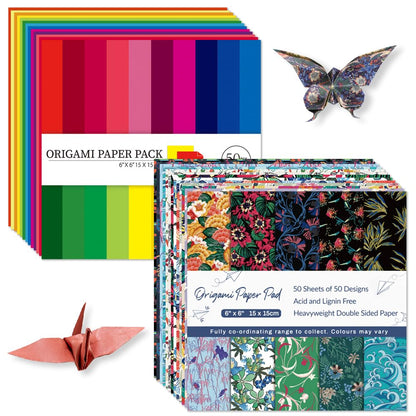 6x6" Origami Paper,50Sheets Double Sided Colored Paper,Square Craft Paper