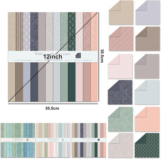 72 Pcs Scrapbook Paper 12x12 Inch Vintage Floral