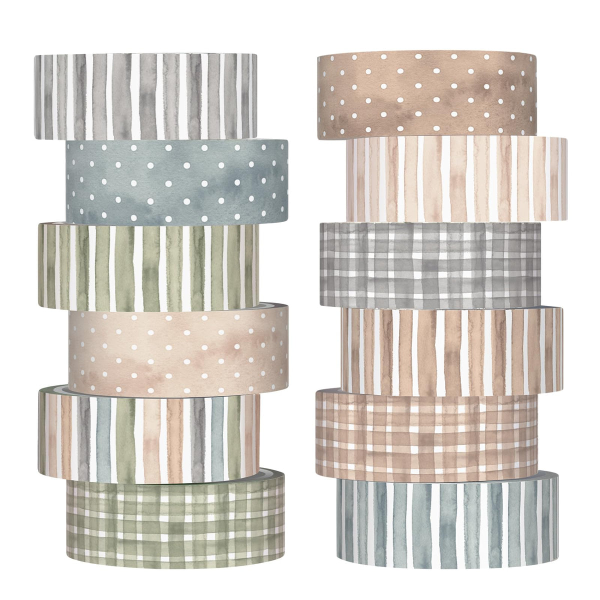 12 Rolls Floral Washi Tape Set,Earthy Tones,William Morris