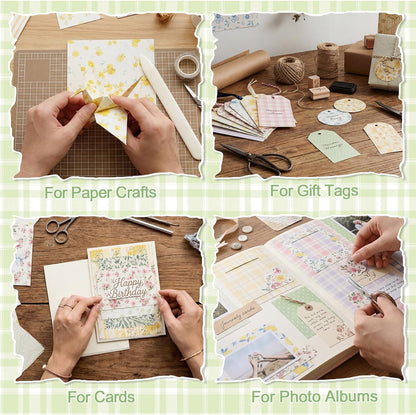 Scrapbook Paper, 60 Sheets, Double-Sided Floral, 5.5 x 8.3 in