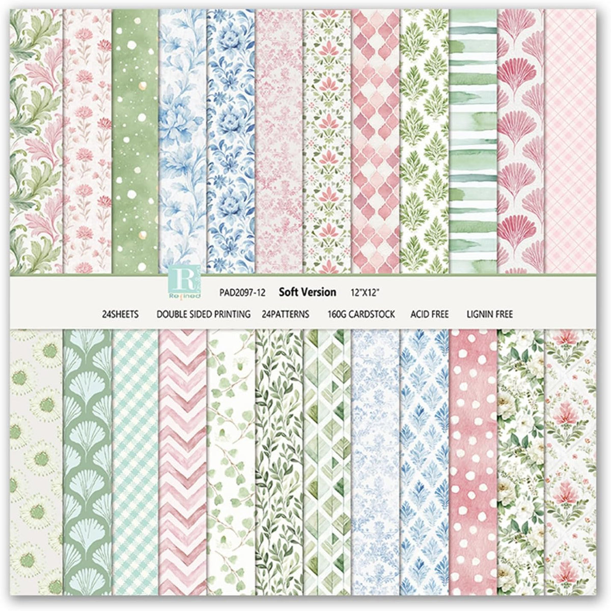 Scrapbook Paper 12x12 Patterned Paper for Scrapbooking (Pink)