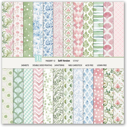 Scrapbook Paper 12x12 Patterned Paper for Scrapbooking (Pink)