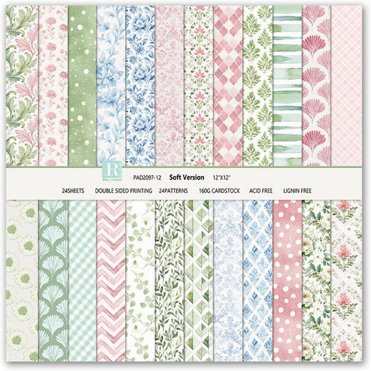 Scrapbook Paper 12x12 Patterned Paper for Scrapbooking (Pink)