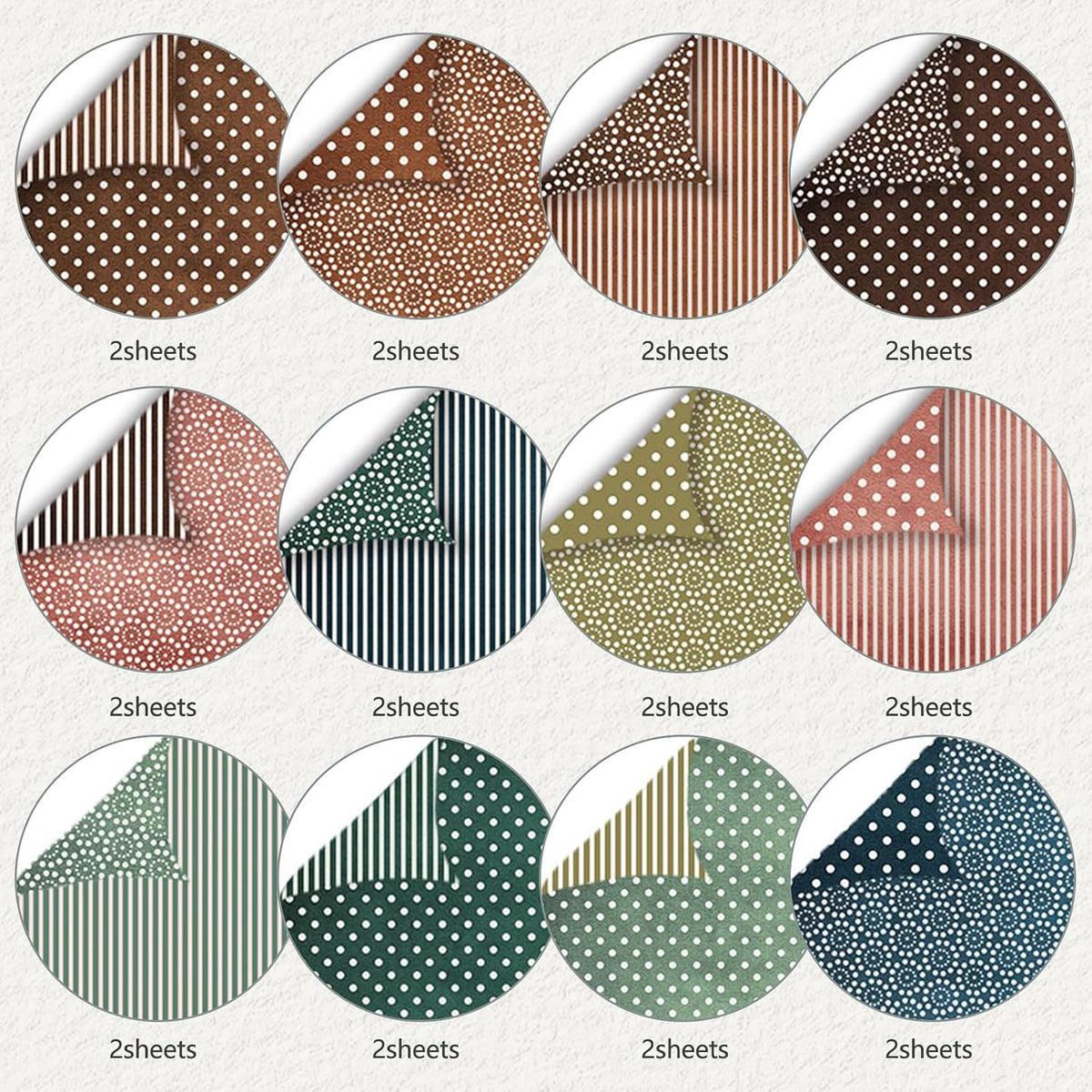12×12 Scrapbook Paper, 24 Sheets Double-Sided Dot Patterned Paper (Earthy)
