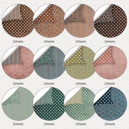 12×12 Scrapbook Paper, 24 Sheets Double-Sided Dot Patterned Paper (Earthy)