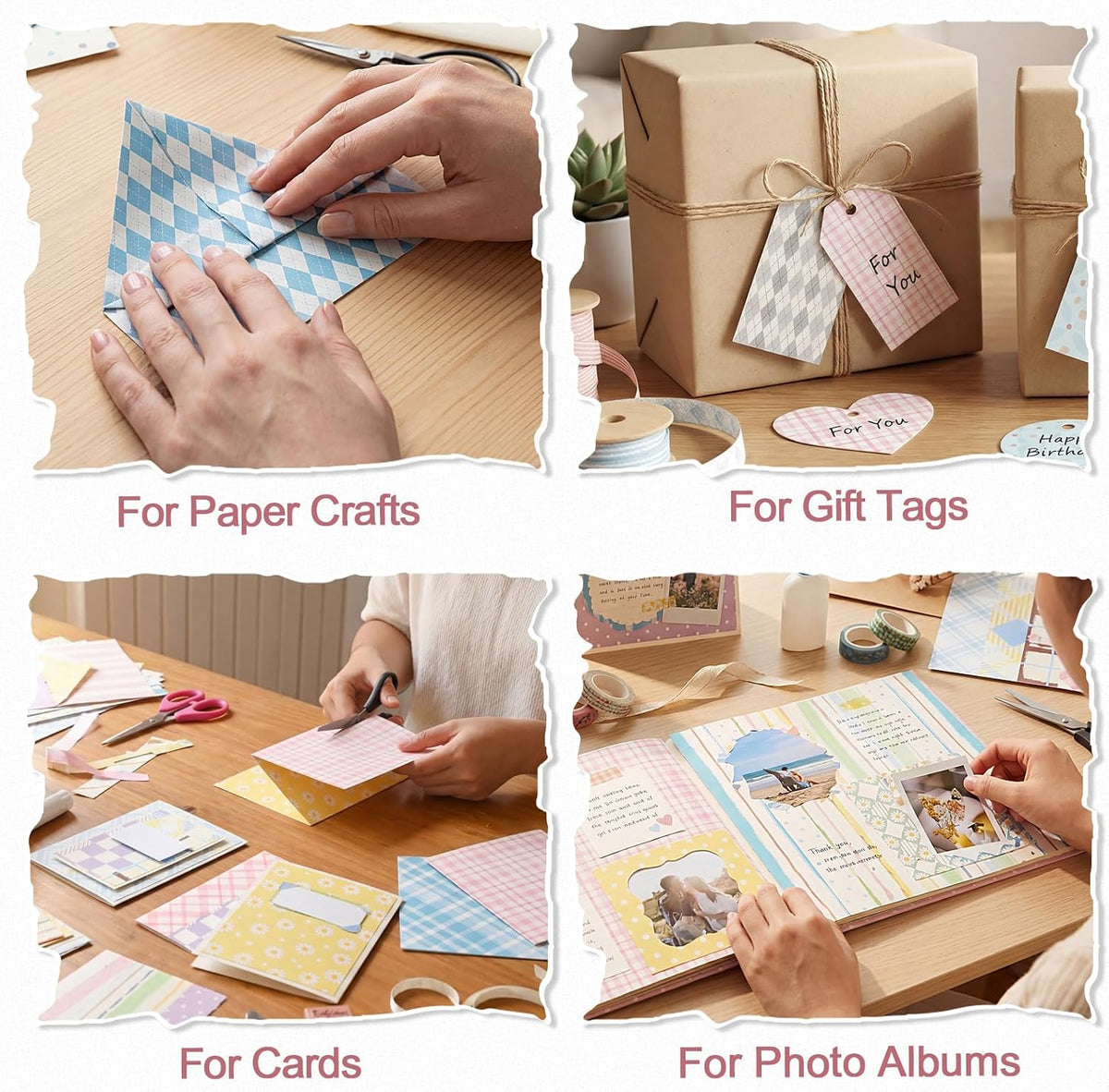Scrapbook Paper Pad, 60 Sheets, 5.5 x 8.3 in, Double-Sided