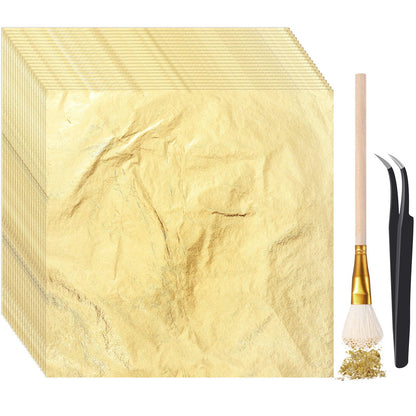 Cunhill Gold Leaf Sheets for Art, 200 Pcs, Gold