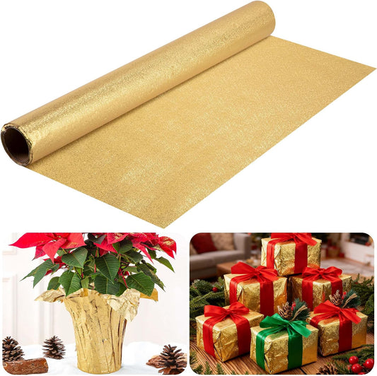 10 Yard Christmas Plant Pot Floral Foil, Florals Foils Wrapping Paper