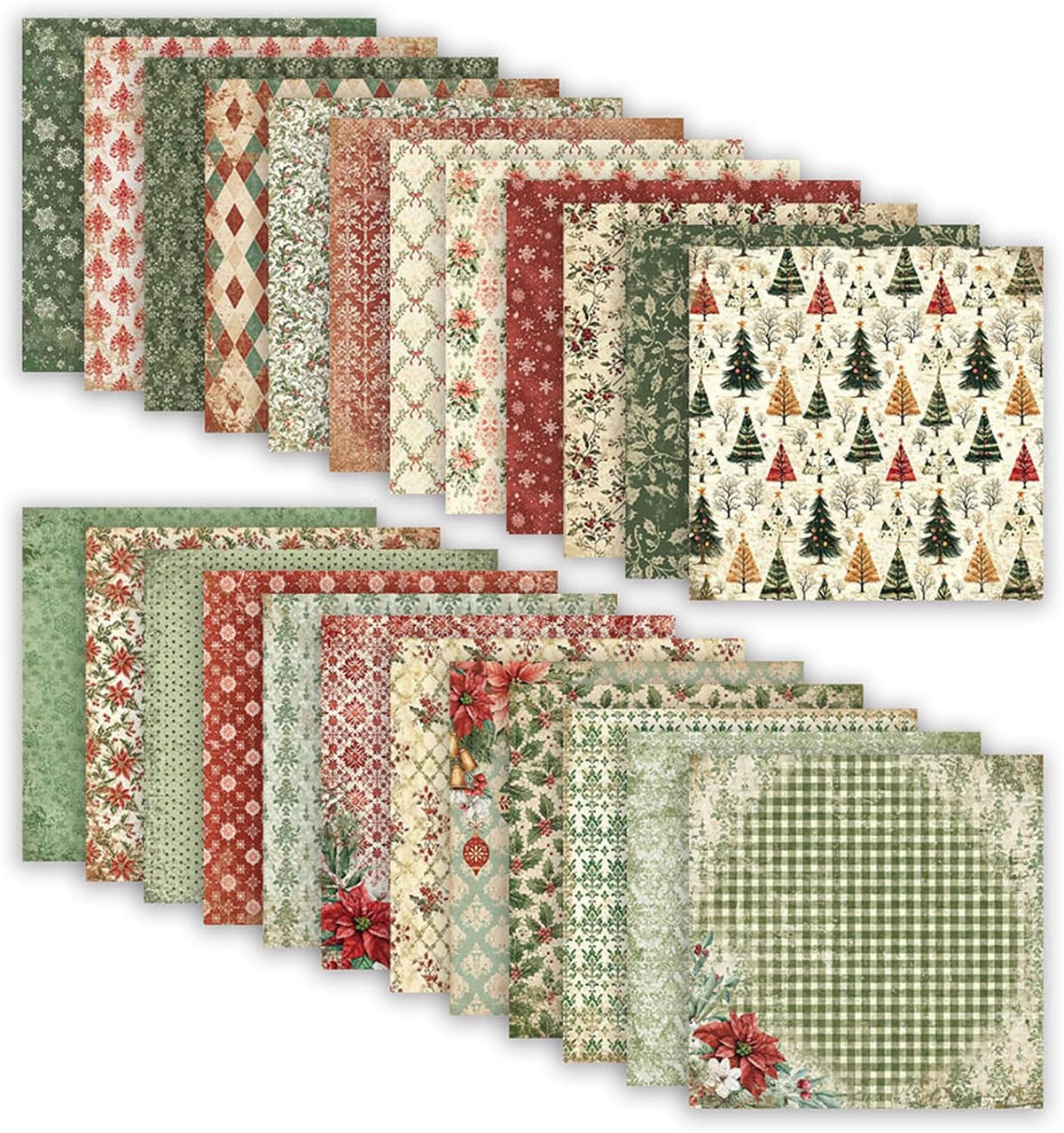 Christmas Scrapbook Paper 12x12 Double Sided Patterned Paper (C)