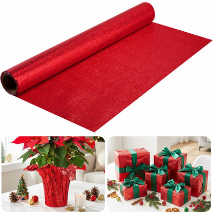 10 Yard Christmas Plant Pot Floral Foil, Florals Foils Wrapping Paper