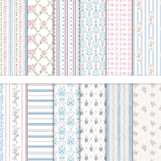 36 Sheets Scrapbook Paper 12x12 In Pastel Floral Patterned Paper