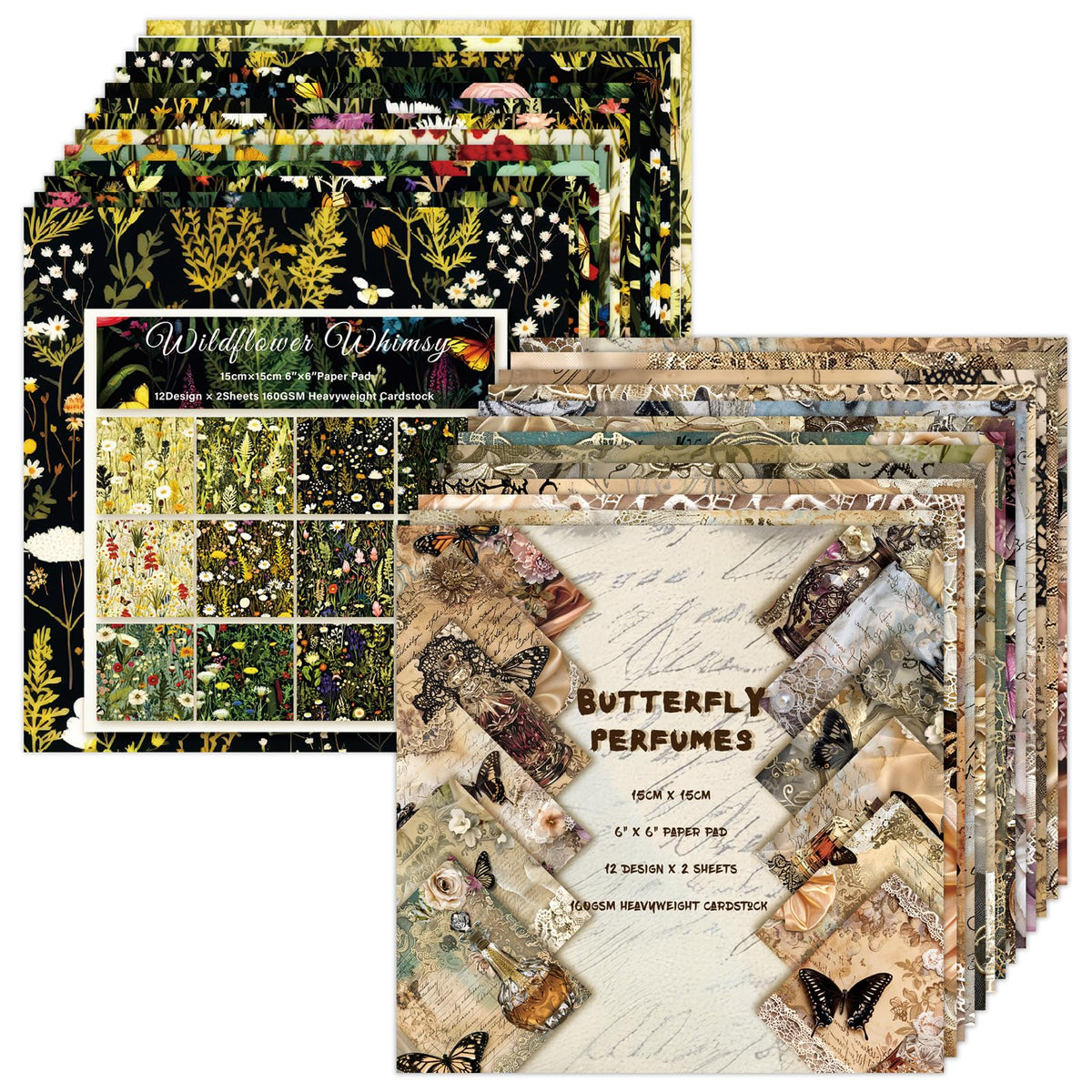 Scrapbook Paper,24 Sheets 6"x 6" Single-Sided Pattern Decorative Cardstock