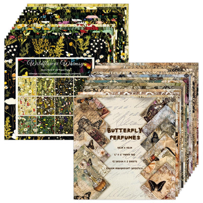Scrapbook Paper,24 Sheets 6"x 6" Single-Sided Pattern Decorative Cardstock