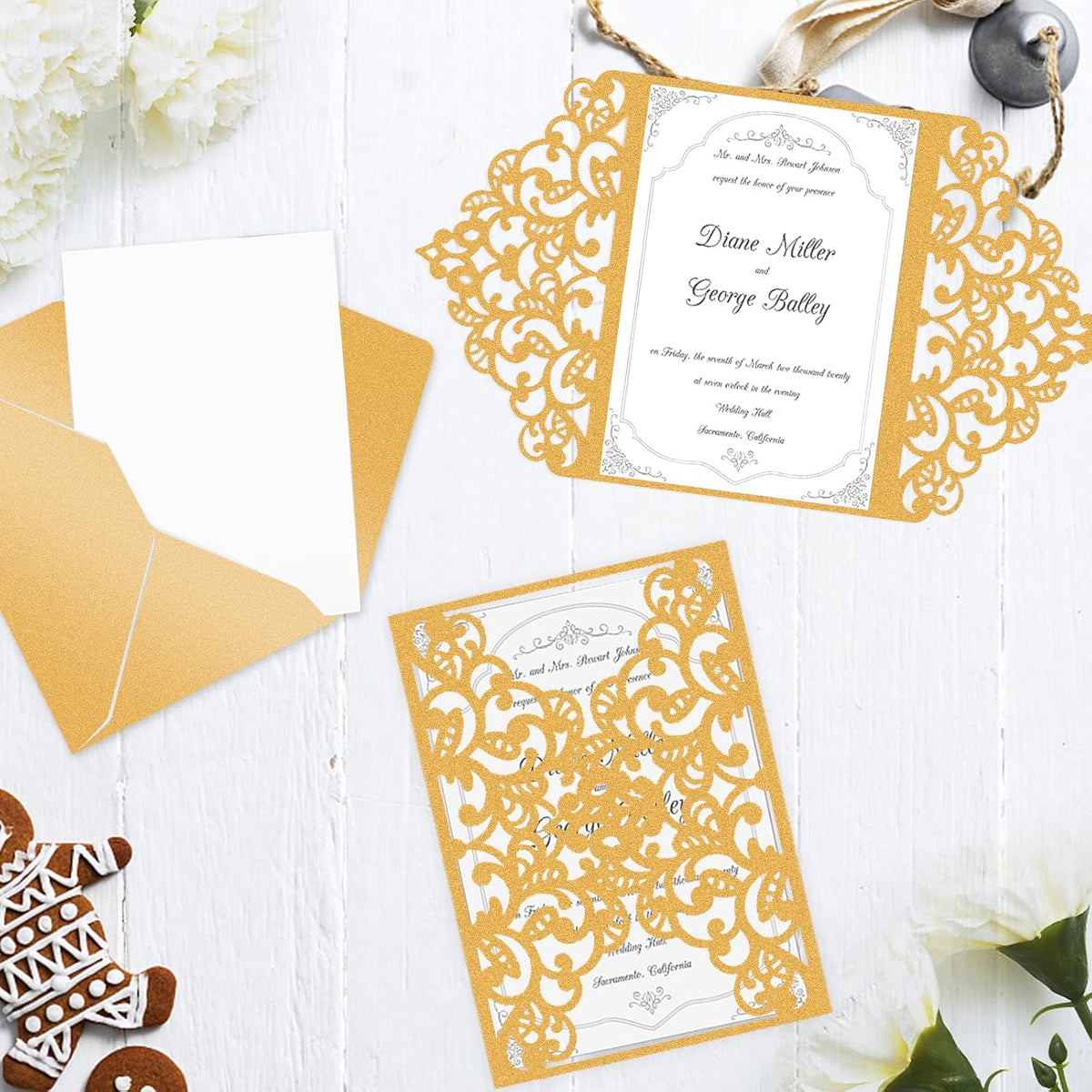 24 Sheets Gold Shimmer Cardstock 8.5 x 11 Metallic Paper