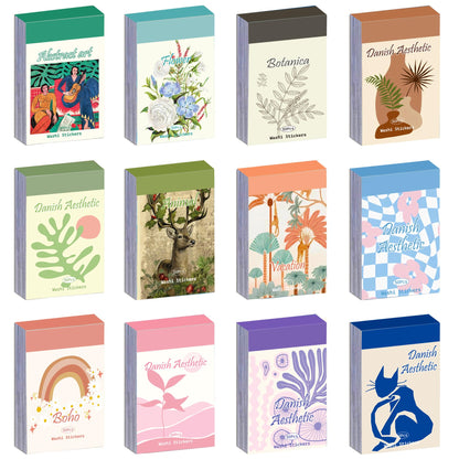 12 Sets 600 Sheets Washi Stickers for Journaling, Daily Quote Flower Nature Travel Stickers Vintage Aesthetic Scrapbook Sticker Set for Bullet Journal Art Diary Card Craft Gifts Planner Notebook