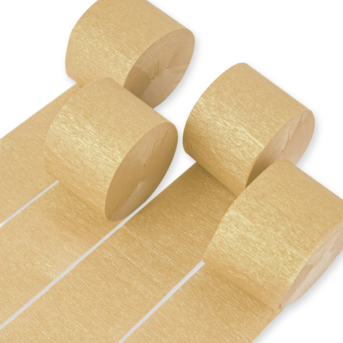 PartyWoo Gold Crepe Paper Streamers 4pcs 328 FT Gold Streamers