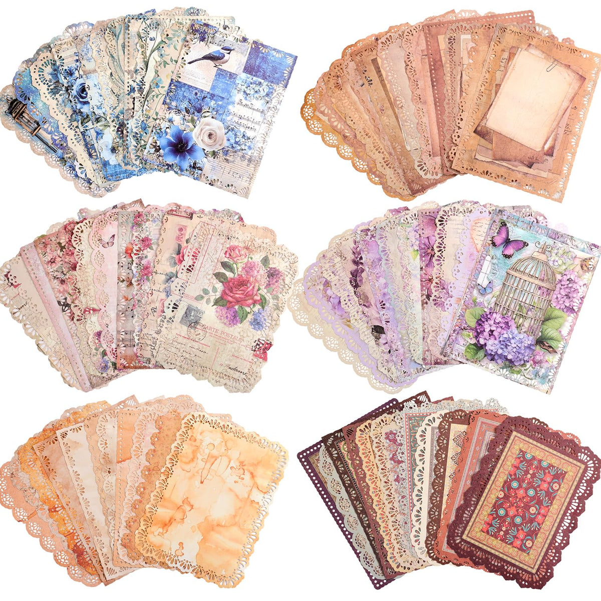 emmoolife 300 Sheets Aesthetic Scrapbook Paper, Retro Boho Pastel Wall Collage Scrapbooking Supplies Craft Decorative Papers Abstract Art Hippie Pattern Room Fashion Decor Paper for Card Making Gift