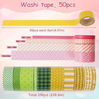 KEVIN&SASA CRAFTS 50 Rolls Washi Tape Set