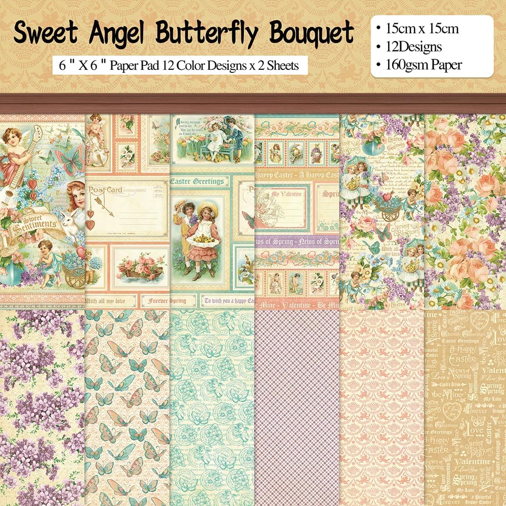 6x6" Cardstock Single Sided Scrapbooking,Craft Decorative Scrap Book Paper