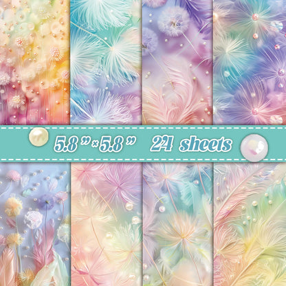 24 Sheets Scrapbook Paper - Soft Vintage Flora