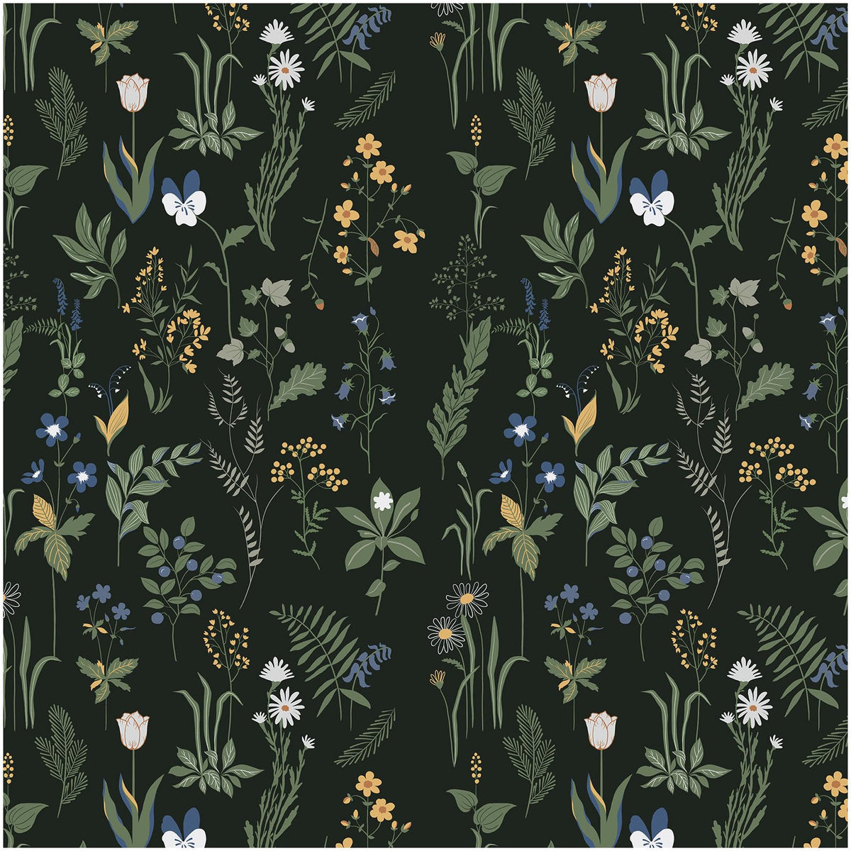 Green Vintage Floral Peel and Stick Wallpaper Boho Floral Contact Paper