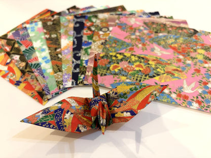 10 Sheets Japanese Echizen Washi Origami Paper Set, 5.7 x 5.7 inch, Made in Japan